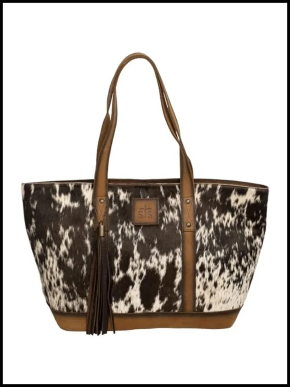 Full grain leather tote with zip top and handles
